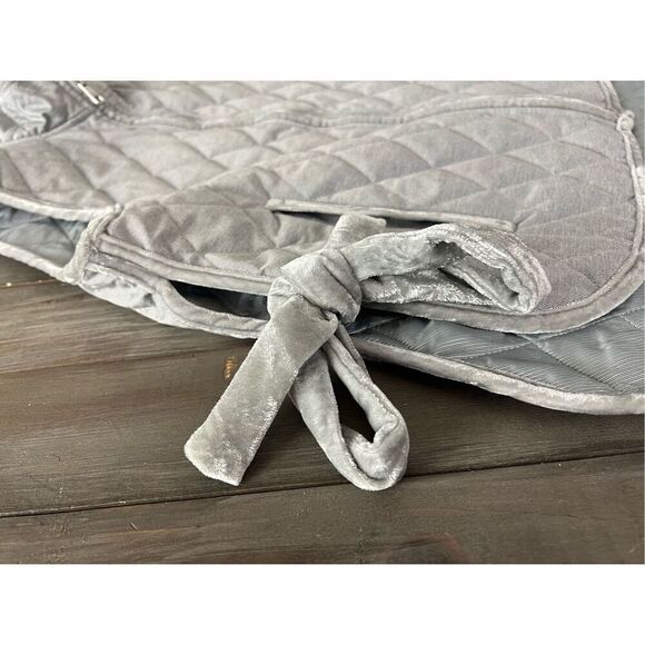 Banana Republic NWT Quilted Puffer Vest Split Tie Sides Velvet Trim Zip … - Picture 6 of 7